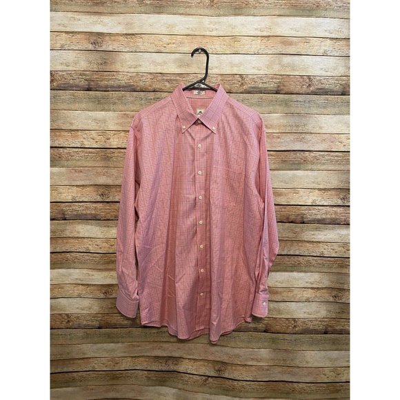 Peter Millar Other - Peter Millar Shirt Mens Large Pink Plaid Button Up Nanoluxe Casual Button Down